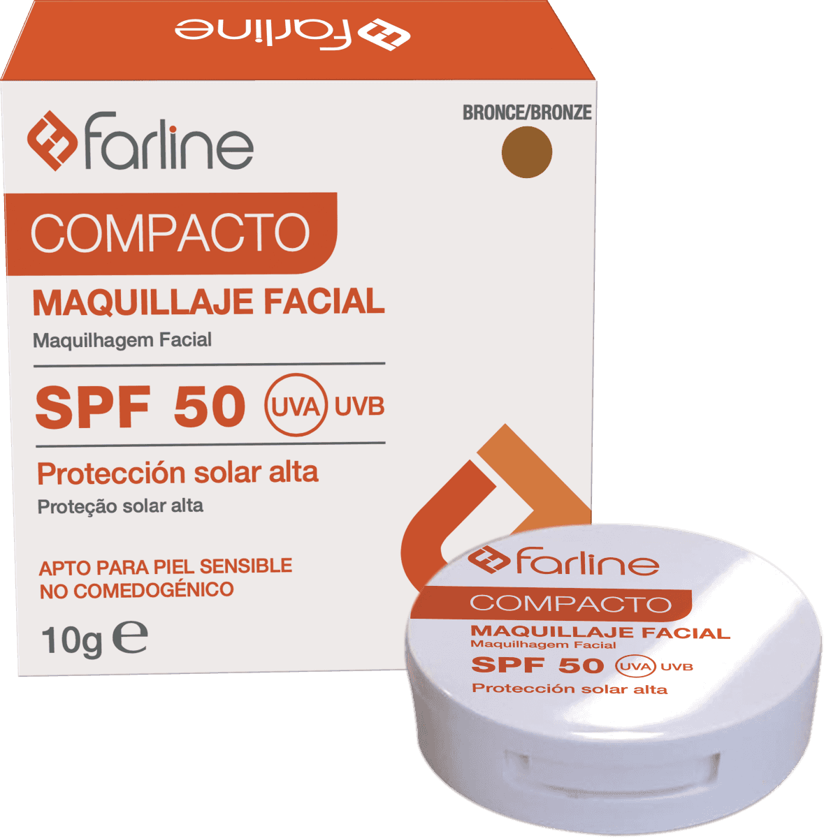 Farline Polvos Compactos SPF50 Color Bronce 10g